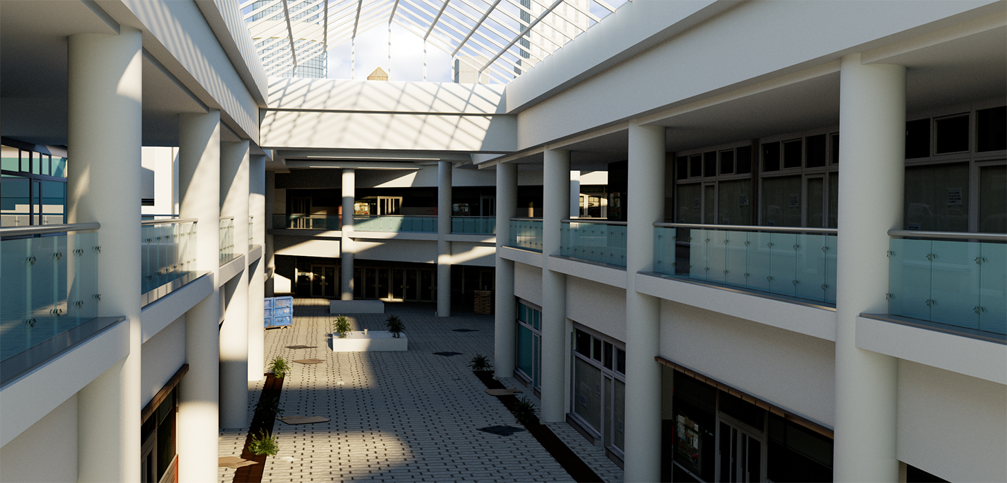 Downtown mall environment