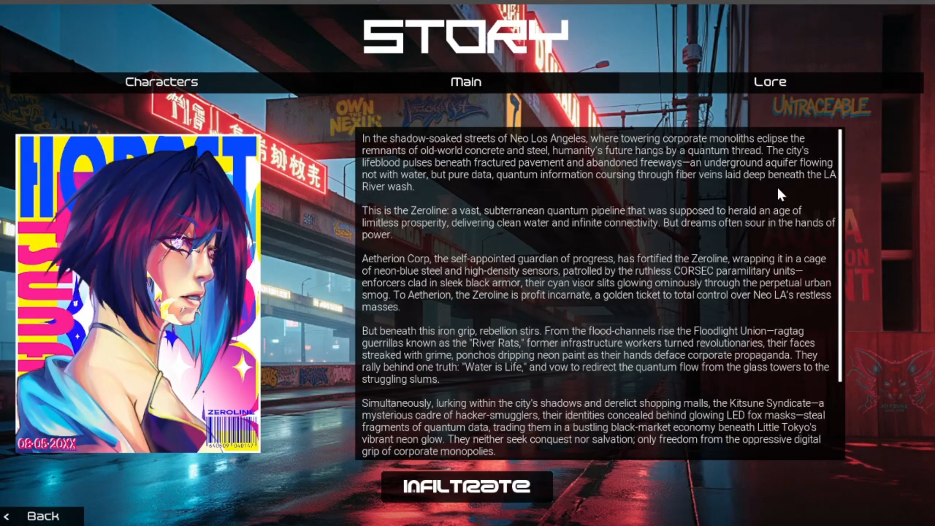 Zeroline story screen